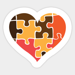 Puzzle heart Sticker